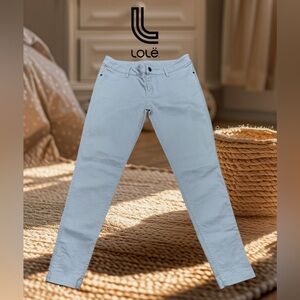 NEW, Lolë, Skinny Fit Light Blue Pants with Ankle Zippers, Size 8